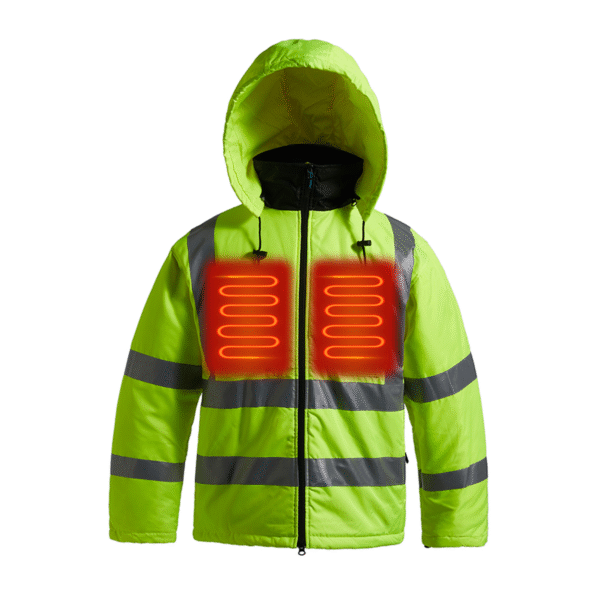 Men's Winter Waterproof USB Heated Jacket Casual Style Smart Safety Heat-Responsive Windproof Work with Patchwork Design