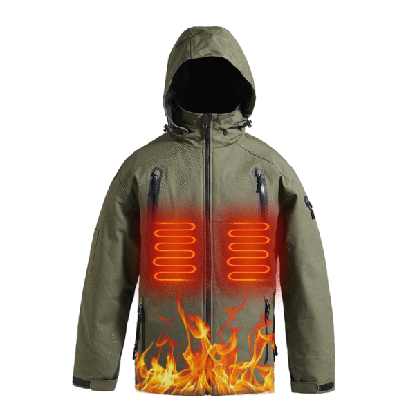 Smart Warm Heated Jacket for Men Winter Outdoor Sports Hooded Jackets with USB Battery Pack