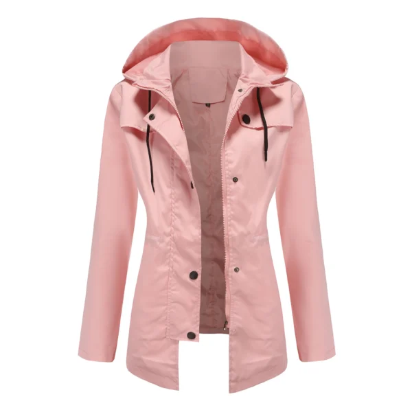 Water Resistant Coat Waterproof Jacket Women Long Windproof Windbreaker Light Weight Rain Jacket for Women