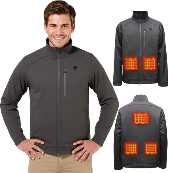 Men's Long Clothing Reflective Electric Snow Work Custom Waterproof Soft Shell Heating Jacket for Winter