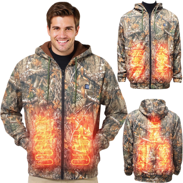 Hunting Heated Hoodies 5V Winter Heat Jacket Camouflage Outdoor Fishing Thick Adults Men Winter Products 2024 USB Heated Jacket